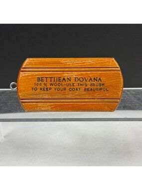 Vintage Bettijean Dovana Advertising Wool Coat Brush Wood Block & Metal Wire